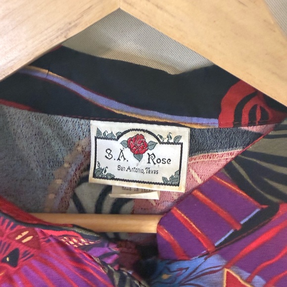 S.A. Rose Red and Purple Women's Geisha Girl Blouse AWESOME! - Picture 2 of 4